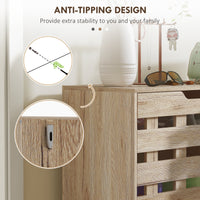 Shoe Cabinet, 21 Pair Shoe Storage Cabinet Organizer with 5-tier Double Door Cabinet and 5-tier Open Shelves, Beige