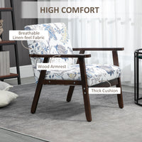 Modern Accent Chairs with Cushioned Seat, Upholstered Linen-Feel Armchair for Bedroom, Living Room, Multicolored