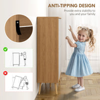 Shoe Storage Cabinet with 4 Flip Drawers and Adjustable Shelf, Shoe Cabinet for 8-16 Pairs of Shoes, Natural