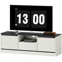 TV Stand for 43-55 Inch TV,  Entertainment Center w/ Cabinets, Shelf, Drawer and Cable Management for Living Room, White