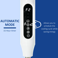 Standing Floor Fan with Remote Control, Stand Up Cooling Fan, Tall Pedestal Electric Fan for Home Bedroom, White