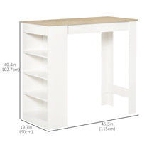 Bar Table, High Top Pub Table with 4 Storage Shelves, Modern Bar Height Table for Home Bar, Kitchen, Natural