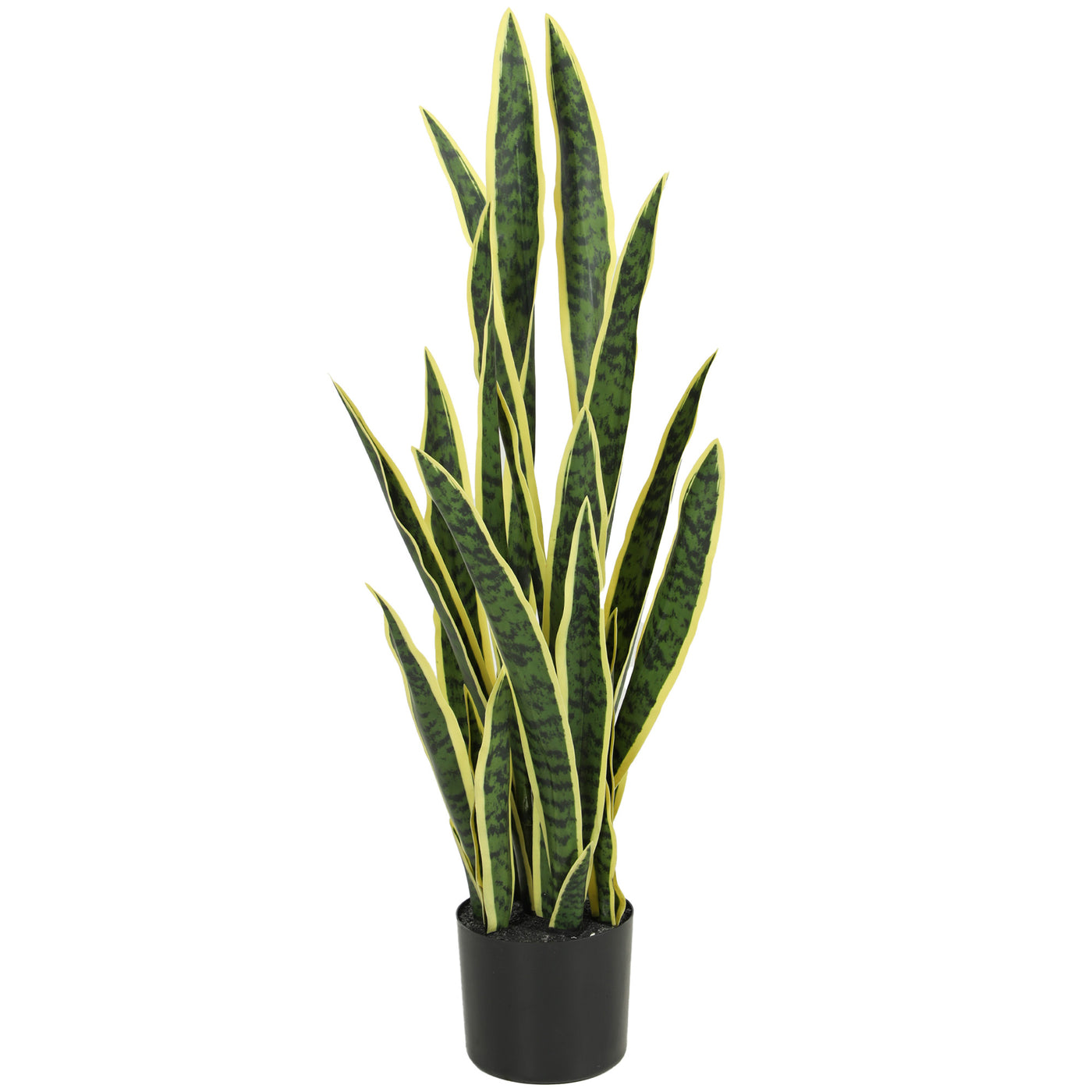 Artificial Tree, 35.4" Artificial Snake Plant with 21 Leaves in Pot for Home, Office, and Living Room, Green
