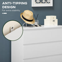 Dresser for Bedroom with 5 Drawers, Modern Chest of Drawers for Living Room, Closet, Hallway, White
