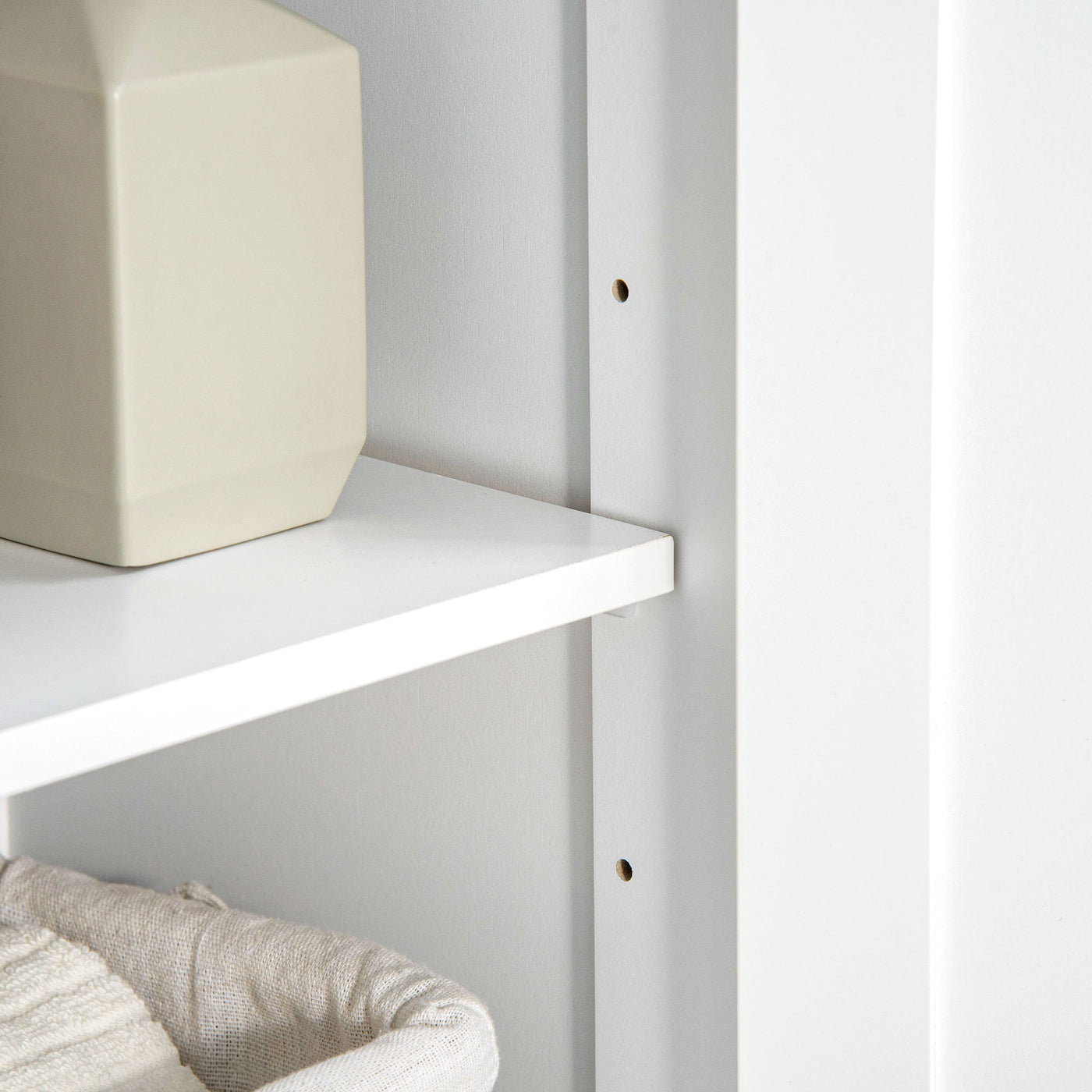 Bathroom Cabinet, Bathroom Storage Cabinet with 2 Drawers, Adjustable Shelf for Living Room, Entryway, White