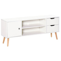 TV Stand for TVs up to 50", TV Cabinet with Shelves, Drawers and Cable Hole, Entertainment Unit for Living Room, White