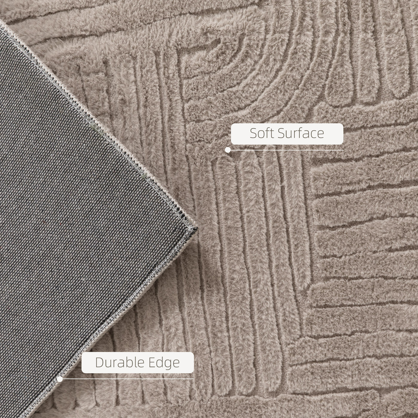 5x7 Area Rug, Luxurious Faux Fur Rug, Non-Slip Floor Carpet for Living Room, Bedroom, Dining Room, Tan