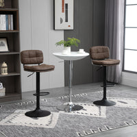 Bar Stools Set of 2, Swivel Counter Height Barstools with Adjustable Height, Back and Footrest, PU Leather Bar Chairs