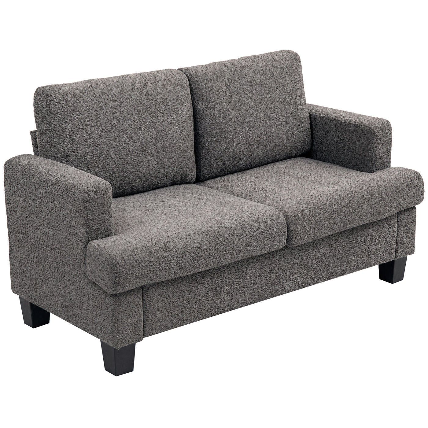 54.3" Loveseat Sofa, 2 Seater Sofa with Removable Cushions, Small Couch with Solid Wood Frame for Living Room, Dark Grey
