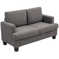 54.3" Loveseat Sofa, 2 Seater Sofa with Removable Cushions, Small Couch with Solid Wood Frame for Living Room, Dark Grey