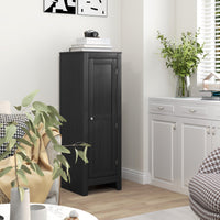 Kitchen Pantry Storage Cabinet with Adjustable Shelves, Small Storage Cabinet with Door and Shelves, Black