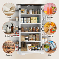 47" Kitchen Pantry Storage Cabinet, Farmhouse Kitchen Pantry Cabinet with Adjustable Shelves and Door Shelves, White
