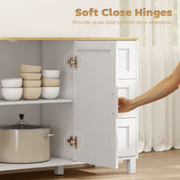 Buffet Cabinet with Soft-Close Doors, Modern Sideboard with 3 Drawers for Living Room, Kitchen, Dining Room, White
