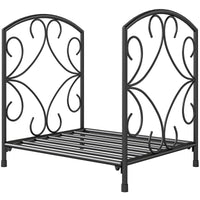 16" Heavy Duty Metal Fireplace Log Holder, Firewood Rack Outdoor for Fireplace Storage, Black