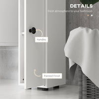 71" Tall Bathroom Storage Cabinet, Narrow Bathroom Cabinet with Open Shelves, 2 Door Cabinets, Adjustable Shelves, for Kitchen, Hallway, Living Room, White