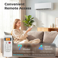 12000 BTU Mini Split Air Conditioner, 22 SEER2 115V Wifi Enabled Inverter AC Unit & Heat Pump Cools up to 750 Sq. Ft