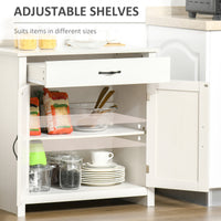 Farmhouse Sideboard Buffet Cabinet, Storage Cabinet with Barn Doors, Distressed White