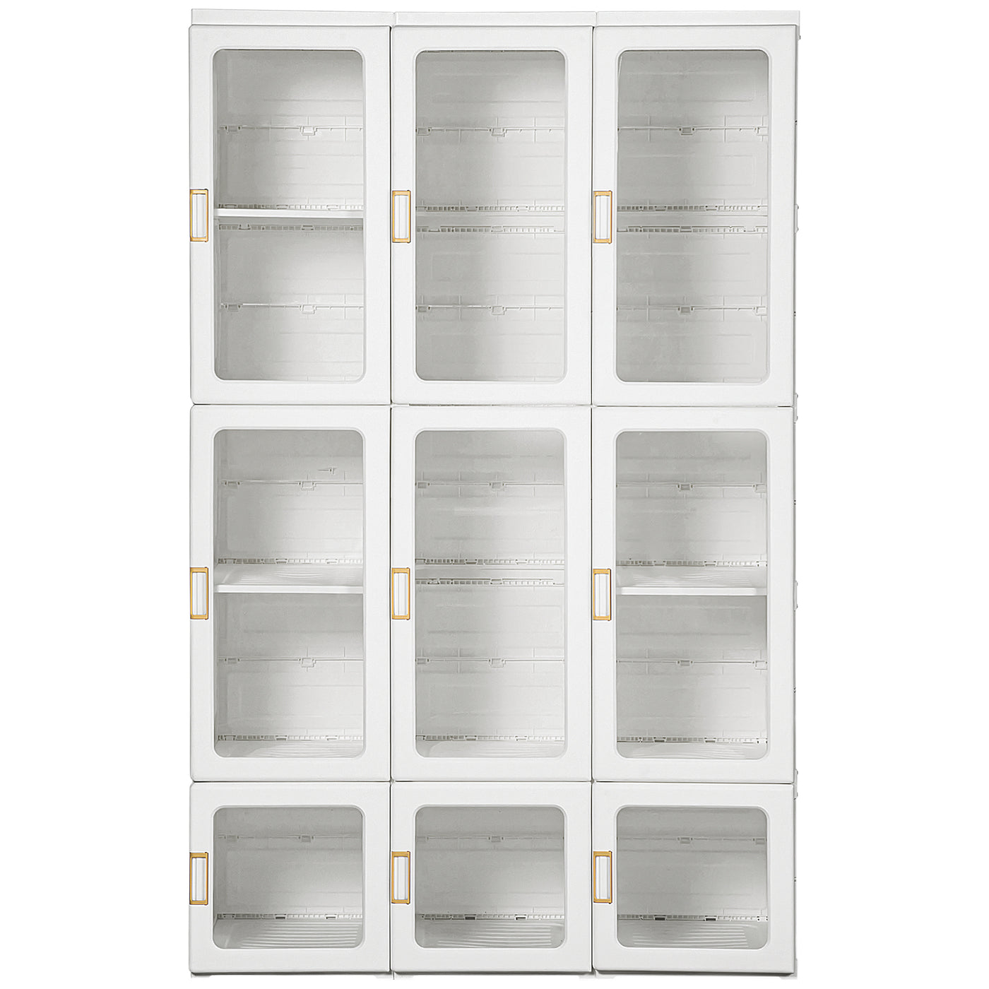 Small Apartment Bedroom Closet Foldable Portable Closet with Cube Storage Hanging Rods Magnet Doors, White