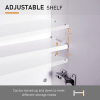 Wall Mount Mirrored Medicine Cabinet, Bathroom Mirror Cabinet with Adjustable Shelf, Double Soft Closing Doors, Light Lilac