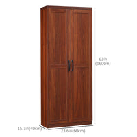 63" Kitchen Storage Cabinet, 5-tier Pantry Cabinet with Doors and Adjustable Shelves for Dining Room, Tan