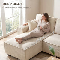 Modular U Shaped Couch, Sectional Sofa with Double Chaises and Spring Cushions, Beige