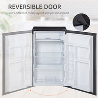 Compact Refrigerator, Mini Fridge with Freezer, Adjustable Shelf, Mechanical Thermostat and Reversible Door, Silver