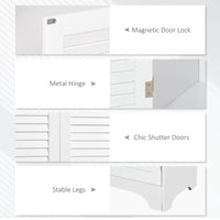 Tall Bathroom Storage Cabinet, Slim Bathroom Cabinet with 4 Shutter Doors and Adjustable Shelves, Toilet Vanity Cabinet, Narrow Organizer, White