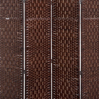 6ft Folding Room Divider, 4 Panel Wall Partition with Wooden Frame for Bedroom, Home Office, Brown