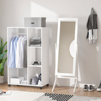 Full Length Mirror, Free Standing Full Body Mirror with Rectangular Frame, Adjustable Angle for Dressing Room, Bedroom, Living Room, White