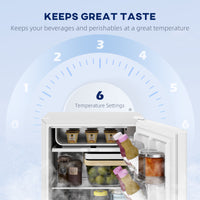 2.5 Cu.Ft Mini Fridge, Single Door Compact Refrigerator with Freezer, Adjustable Thermostat, Reversible Door, White