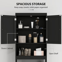 Over The Toilet Cabinet, Modern Bathroom Above Toilet Storage with Barn Doors and Open Shelf, Black