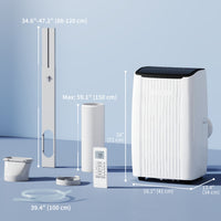 12000 BTU 5-in-1 Portable Air Conditioner with Cool, Heat, Dehumidifier, Fan, Sleep, WiFi Voice Control, White