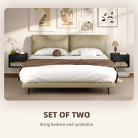 Floating Nightstand Set of 2, Wall Mounted Bedside Table with Drawer for Bedroom Black