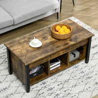 Lift Top Coffee Table, Modern Center Table with Storage Shelves and Hidden Compartment for Living Room, 41" L