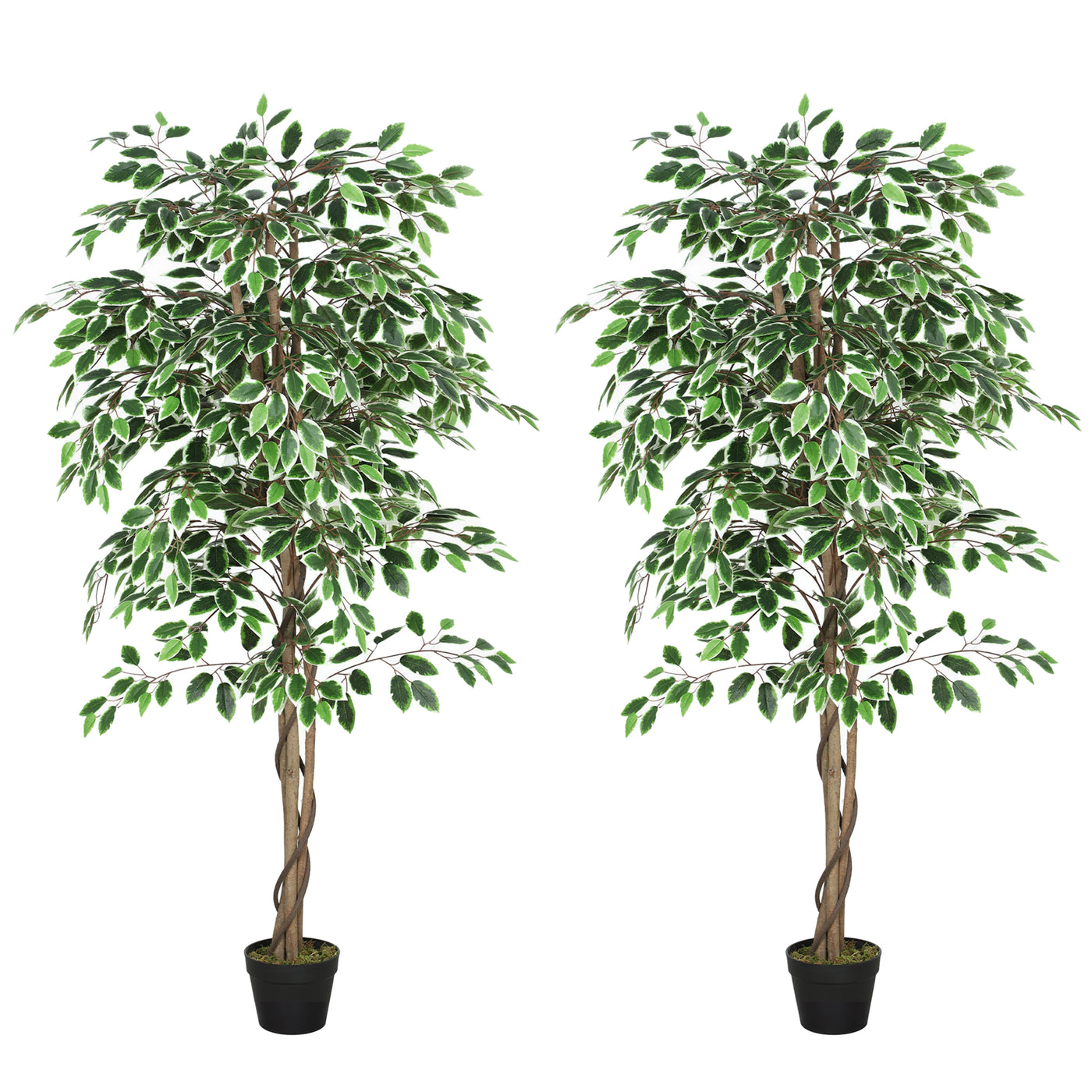 5.3 FT Artificial Tree, Indoor Fake Ficus with Pot, for Home Office Living Room Decor