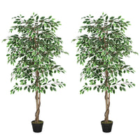 5.3 FT Artificial Tree, Indoor Fake Ficus with Pot, for Home Office Living Room Decor