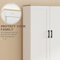 67" 4-Door Kitchen Pantry Cabinet, Freestanding Storage Cabinet Cupboard with Adjustable Shelves, White
