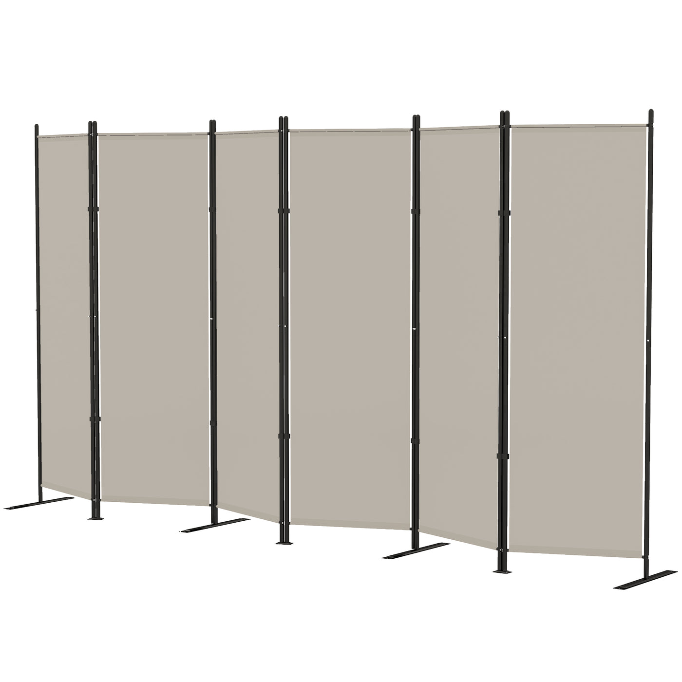 6 Panel Room Divider, 6 Ft Folding Privacy Screen, Portable Freestanding Partition Wall Divider, Beige