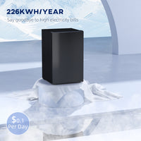 4.5 Cu Ft Mini Fridge with Freezer, Wheels, Single Door Refrigerator, Adjustable Thermostat, Reversible Door, Black