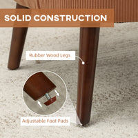 Modern Accent Chair, Upholstered Armchair with Solid Wood Legs and Lumbar Pillow for Living Room, Orange