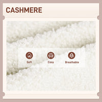 Cashmere Accent Chair Armchair with Wide Seat and Soft Padded Armrests for Reading, Bedroom, Cream White