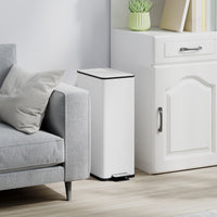5.3 gal/20 L Stainless Steel Kitchen Garbage Can with Soft-close Lid, Foot Pedal, Fingerprint-Proof, White